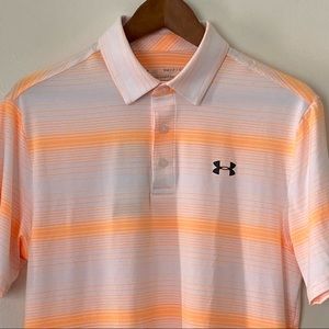 Under Armour The Playoff Polo White Orange Strips